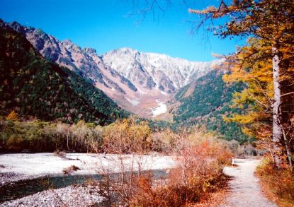 上高地、梓川、穂高