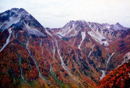 画面右端は槍ヶ岳 涸沢パノラマコース