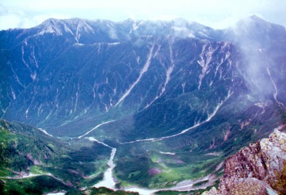 槍ヶ岳　槍の穂先から３６０度の絶景